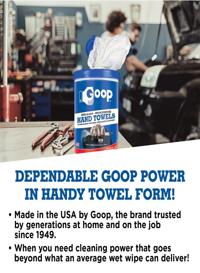 GOOP Multi-Purpose Waterless Hand Cleaner Towels - 90, 10" x 12" Towels - Image 2