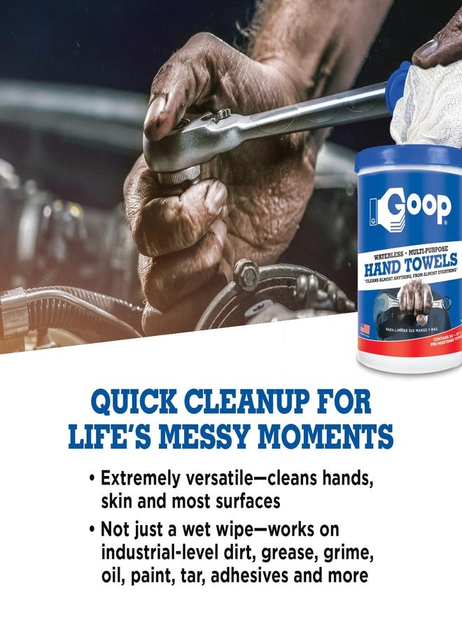 GOOP Multi-Purpose Waterless Hand Cleaner Towels - 90, 10" x 12" Towels - Image 3