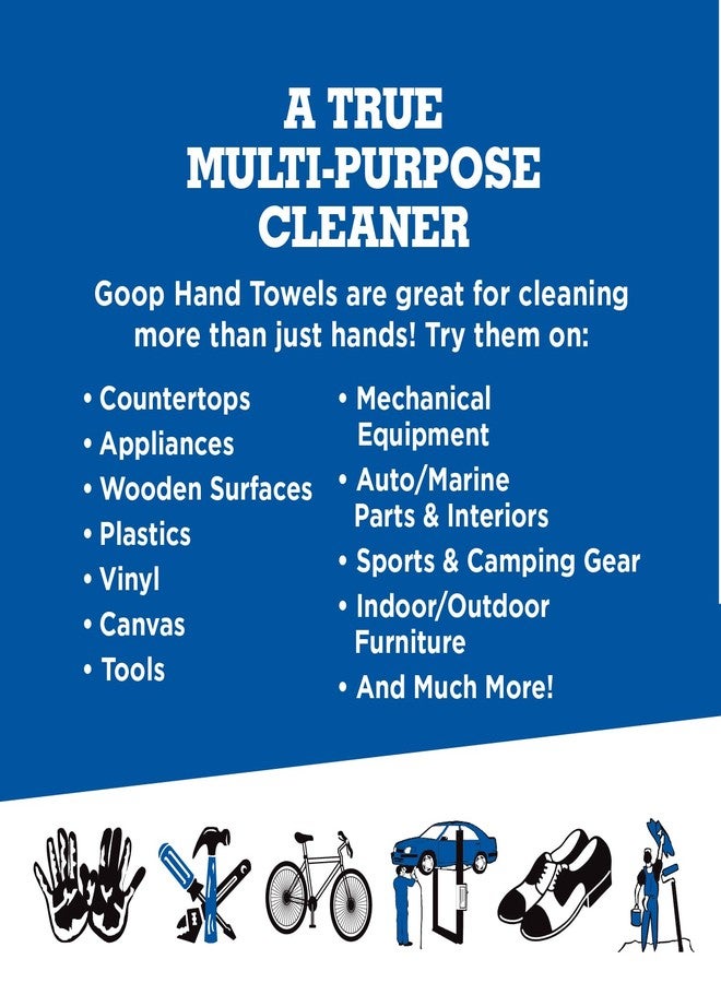 GOOP Multi-Purpose Waterless Hand Cleaner Towels - 90, 10" x 12" Towels - Image 4