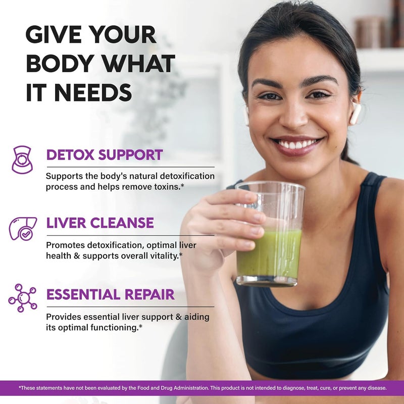 NUTRAHARMONY Liver Cleanse Detox  Repair  Milk Thistle  Dandelion  Artichoke  TUDCA  Glutathione  NAC  Effective Liver Health Supplement  80 Silymarin  Laboratory Tested Vegan  Made in USA 60 Capsules - Image 4