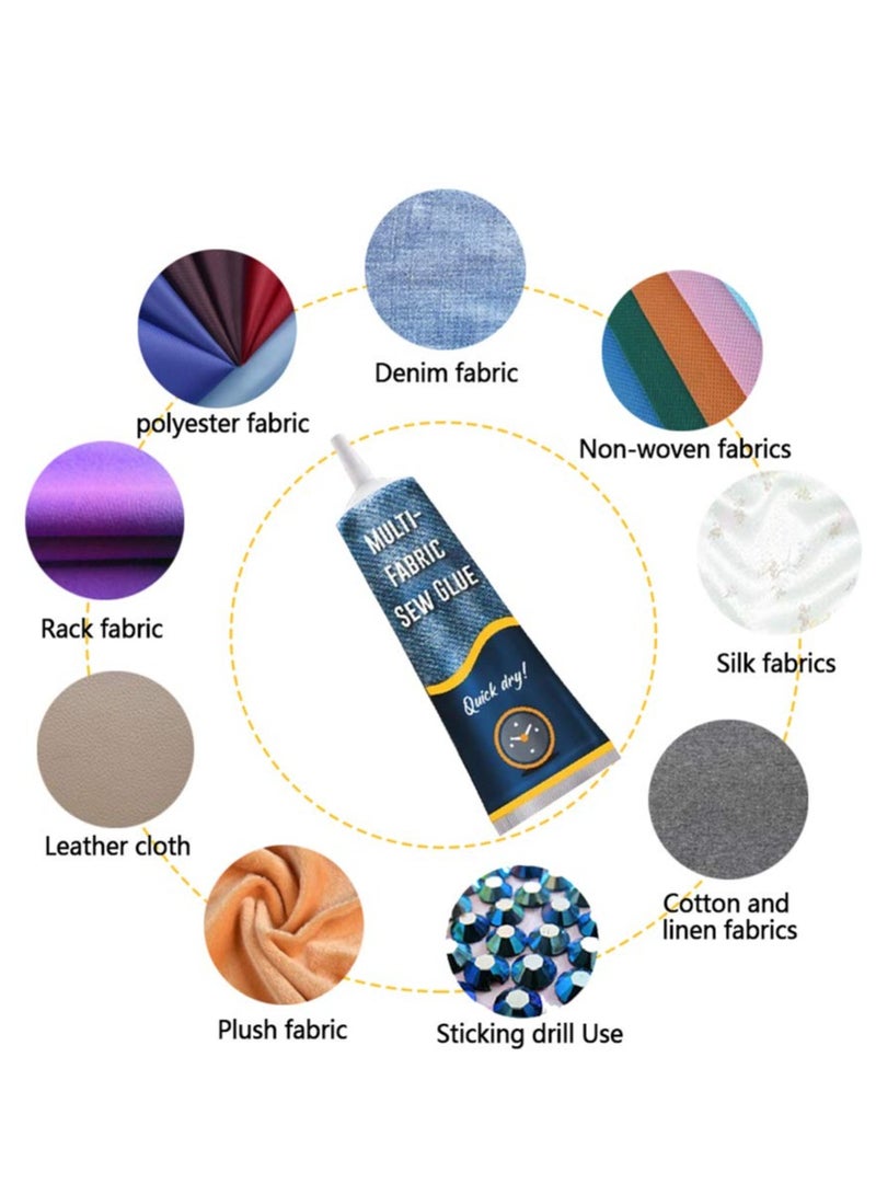 Zikra Stitch Liquid, 2Pcs Multi-use Fabric Adhere Fast Tack Dry Sew Glue, Fabric Adhesives for Jeans Clothing Leather Sewing Solution Repairing Tool - Image 4
