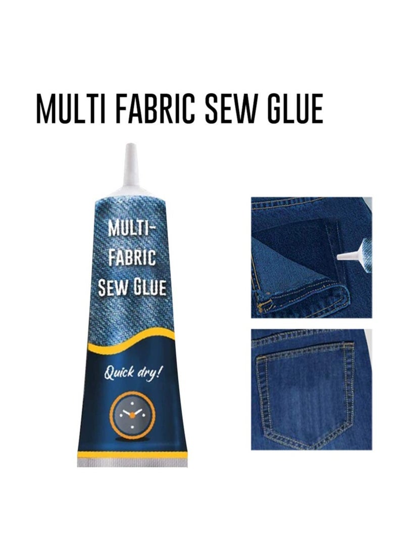 Zikra Stitch Liquid, 2Pcs Multi-use Fabric Adhere Fast Tack Dry Sew Glue, Fabric Adhesives for Jeans Clothing Leather Sewing Solution Repairing Tool - Image 3