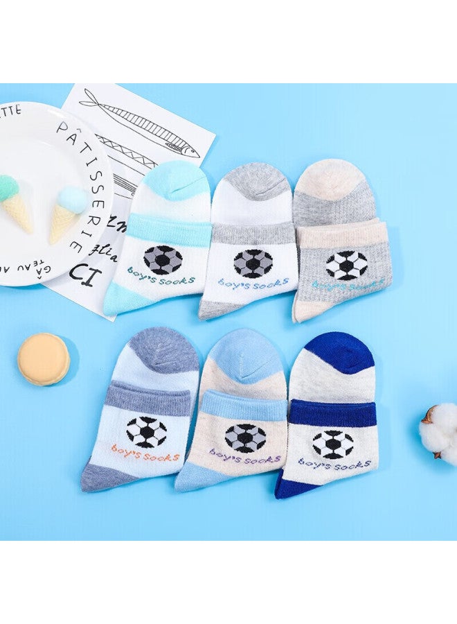 LANG SHA Langsha Children's Socks Boys Cotton Socks Spring And Summer Thin Girls Mesh Breathable Medium And Large Children's Students Cartoon Mid-tube Socks 6 Pairs Pack - Image 2