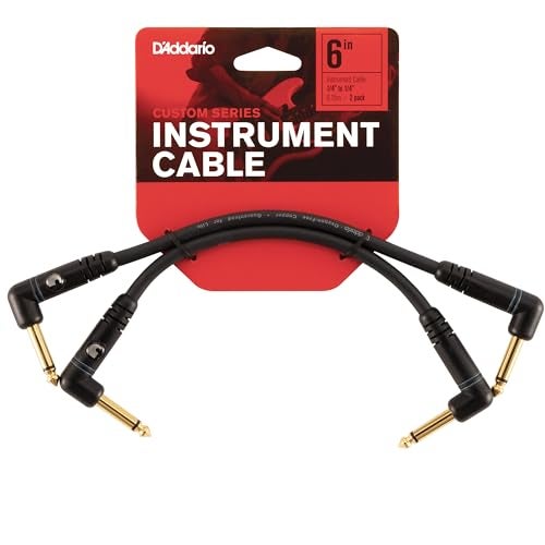 Planet Waves D’Addario Cable, 1/4", Black, 0.5 Feet (2-Pack) (PW-PRA-205) - Image 1