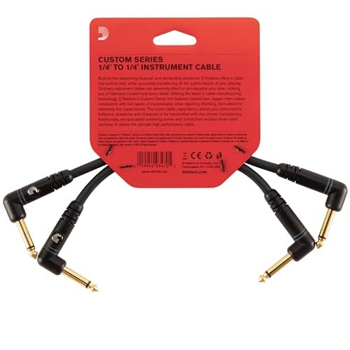Planet Waves D’Addario Cable, 1/4", Black, 0.5 Feet (2-Pack) (PW-PRA-205) - Image 3