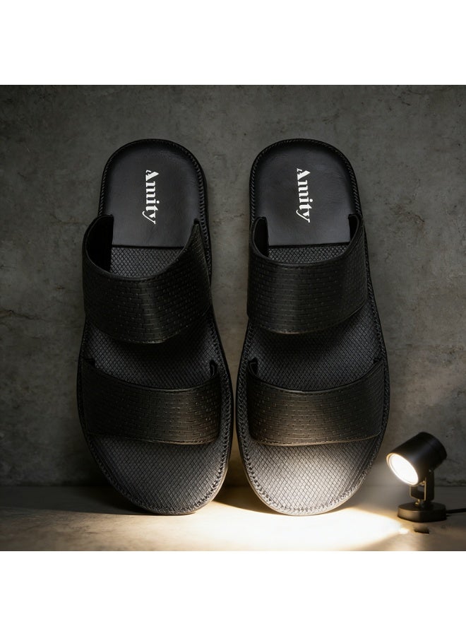 Men's Open Toe Outdoor Slides, Lightweight Breathable Non Slip Durable Summer Casual Slippers, Indoor Beach Pool Camping Daily Walking Shoes - Image 3