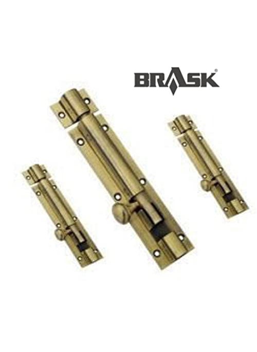 BRASK BRASK Brass Tower Bolt Matka KNOB 12 X 9 MM Antique Finish Pack of 1  - Image 3