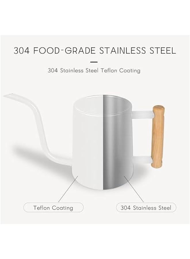 ميكسد حوض سقي النبات وعاء ، 900 مل طويل الفم معدنية الفولاذ المقاوم للصدأ وعاء النباتات الداخلية بونساي في الهواء الطلق حديقة الزهور الديكور ( أبيض ) - Image 5