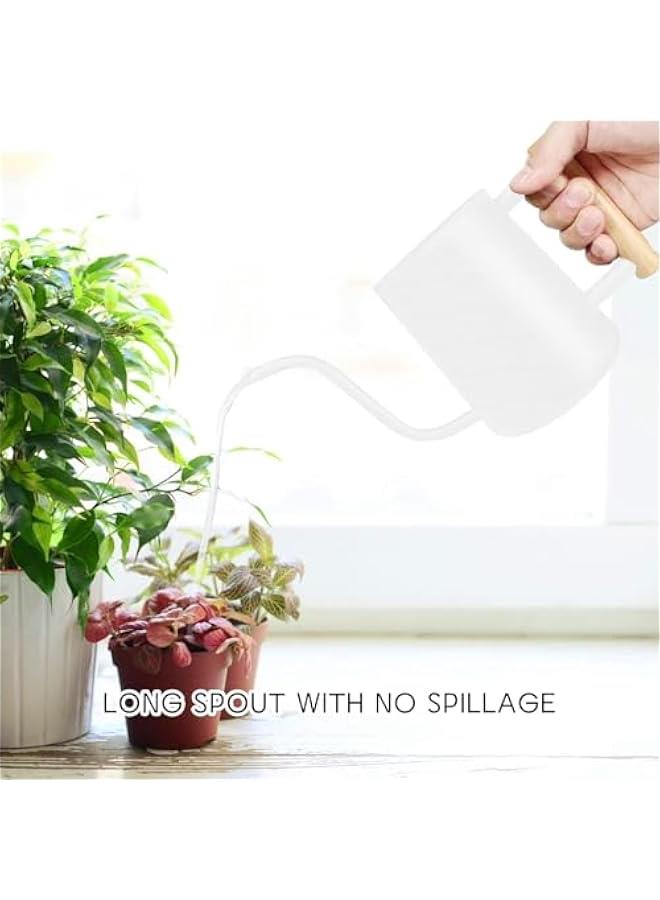 ميكسد حوض سقي النبات وعاء ، 900 مل طويل الفم معدنية الفولاذ المقاوم للصدأ وعاء النباتات الداخلية بونساي في الهواء الطلق حديقة الزهور الديكور ( أبيض ) - Image 3