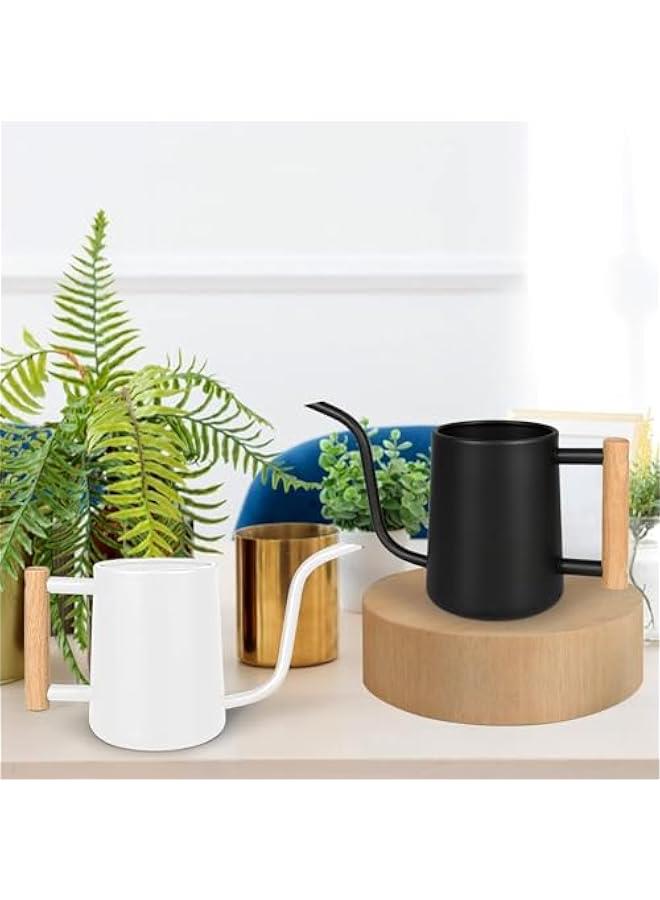 ميكسد حوض سقي النبات وعاء ، 900 مل طويل الفم معدنية الفولاذ المقاوم للصدأ وعاء النباتات الداخلية بونساي في الهواء الطلق حديقة الزهور الديكور ( أبيض ) - Image 2