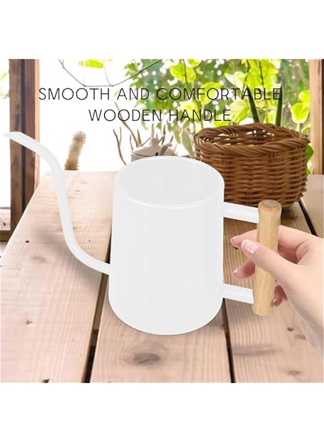 ميكسد حوض سقي النبات وعاء ، 900 مل طويل الفم معدنية الفولاذ المقاوم للصدأ وعاء النباتات الداخلية بونساي في الهواء الطلق حديقة الزهور الديكور ( أبيض ) - Image 4