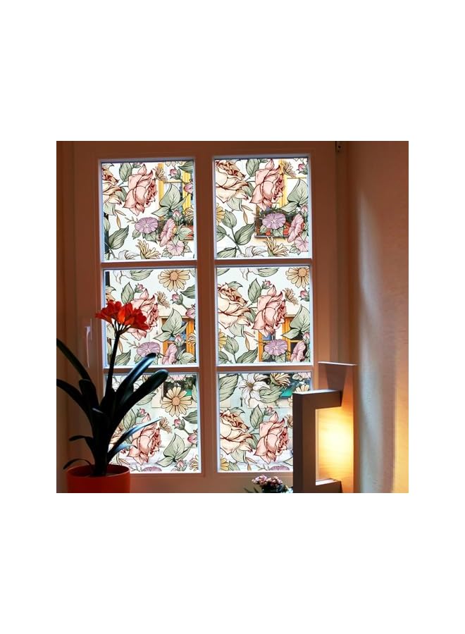 The Bros Window Privacy Film, Stained Glass Window Clings, Decorative Window Tinting Film for Home, Anti-UV Glass Window Film, 17.7 x 39.5 inches - Image 3