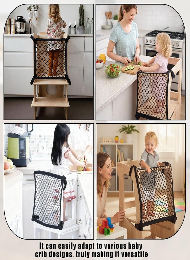hinbkenla Toddler Tower Safety Net Toddler Safety Net for Enhanced Safety and Convenience,Double-Layer Design with Storage Enhanced Safety for Kids Kitchen Play & Activities - Image 5