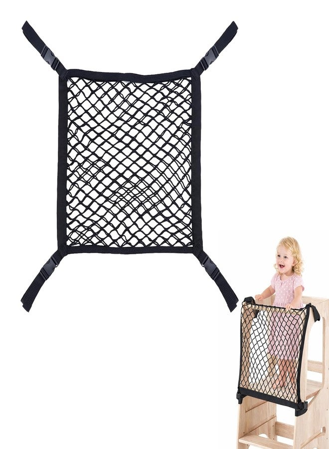 hinbkenla Toddler Tower Safety Net Toddler Safety Net for Enhanced Safety and Convenience,Double-Layer Design with Storage Enhanced Safety for Kids Kitchen Play & Activities - Image 1