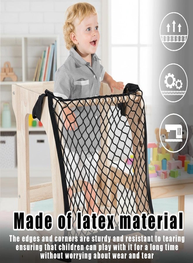 hinbkenla Toddler Tower Safety Net Toddler Safety Net for Enhanced Safety and Convenience,Double-Layer Design with Storage Enhanced Safety for Kids Kitchen Play & Activities - Image 4