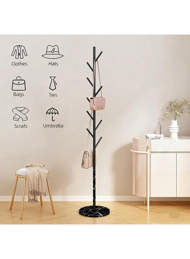 Coat Rack, Clothes Hanger, Clothes Tree, Hatstand, Hallstand, Marble Base And Iron Craft Tree-Shaped Hooks, Independent And Sturdy Clothes Hanger, An Independent Clothes Hanger For Hanging Hats, Coats, Clothes And Scarves - Image 4
