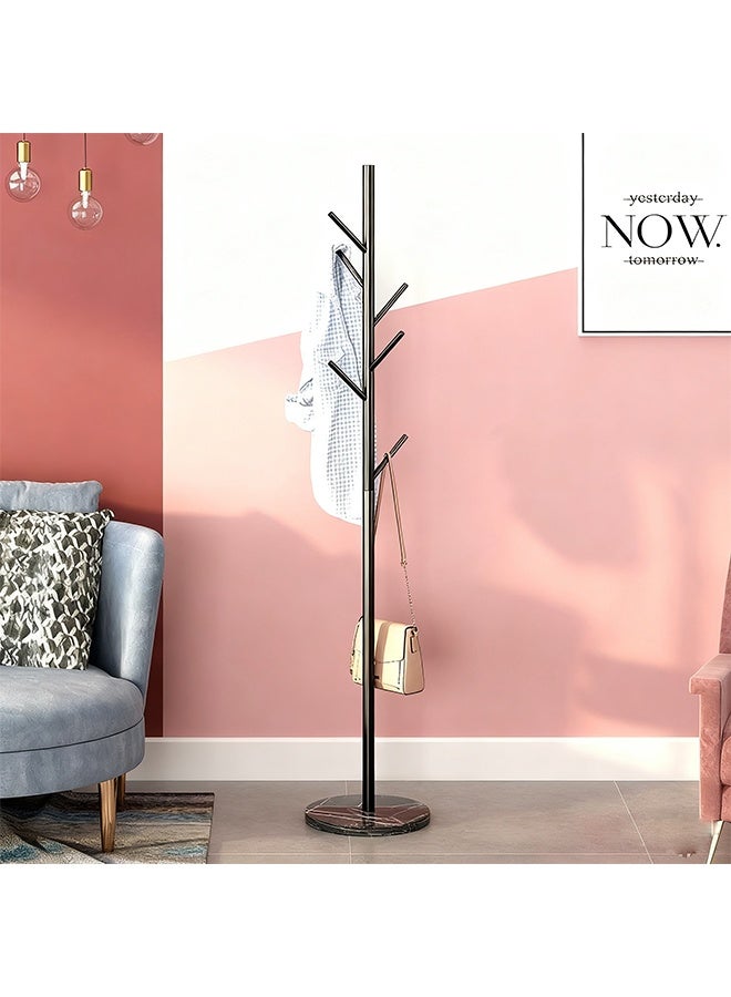 Coat Rack, Clothes Hanger, Clothes Tree, Hatstand, Hallstand, Marble Base And Iron Craft Tree-Shaped Hooks, Independent And Sturdy Clothes Hanger, An Independent Clothes Hanger For Hanging Hats, Coats, Clothes And Scarves - Image 1