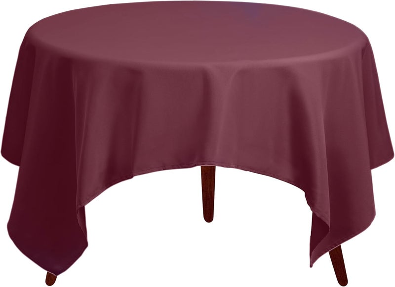 Gee Di Moda Square Tablecloth - 52 x 52 Inch Burgundy Table Cloth for Small Square or Round Tables - Heavy Duty Washable Fabric - for Buffet Table, Holiday Party, Dinner, Wedding & Baby Shower - Image 2