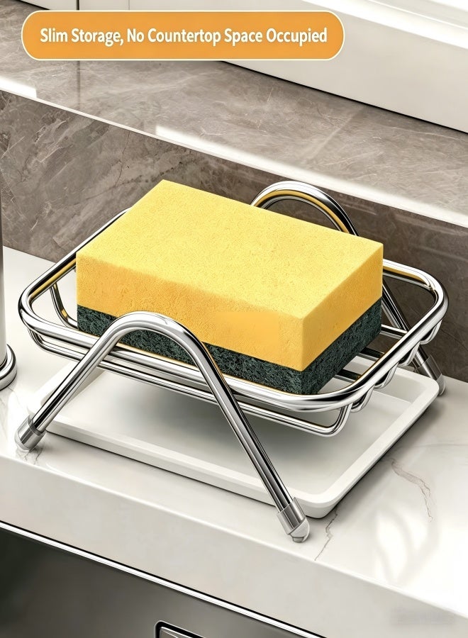 Stainless Steel Wire Bar Soap Dish, Draining Sponge Holder, Countertop Soap Stand for Shower, Bathtub, Kitchen - Image 5