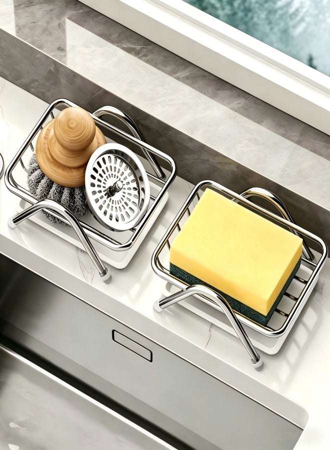 Stainless Steel Wire Bar Soap Dish, Draining Sponge Holder, Countertop Soap Stand for Shower, Bathtub, Kitchen - Image 2