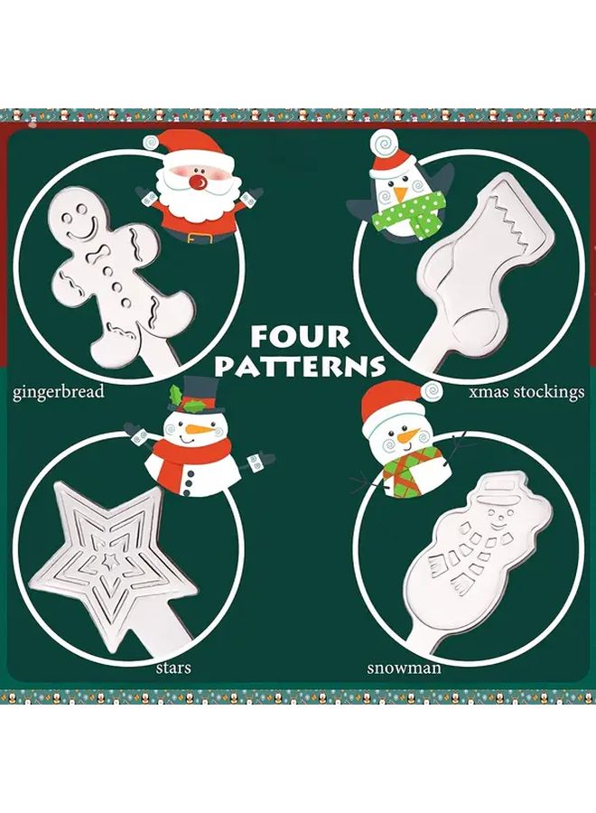 Christmas 4 Piece Stainless Steel Cute Spoons Set Snowman Gingerbread Man Star And Christmas Stocking For Holiday Treats - Image 4