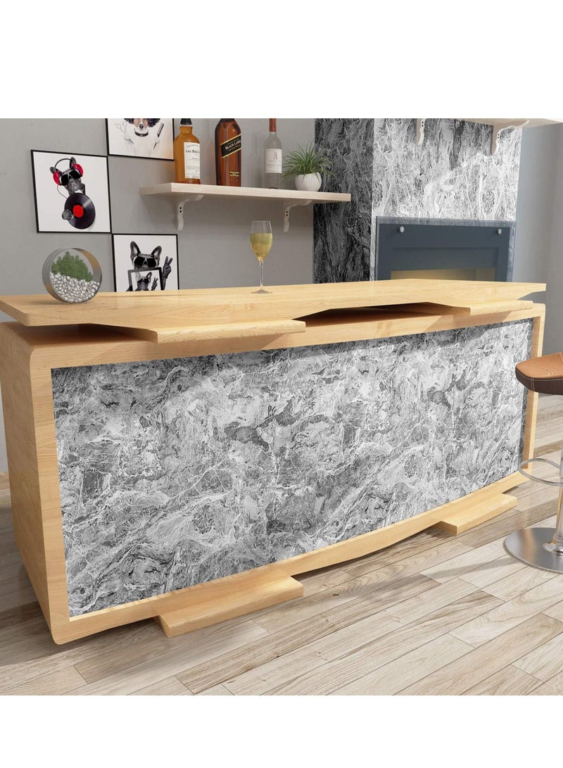 NIBEMINENT Self Adhesive Wallpaper Gray Marble Contact Paper Oilproof Waterproof for Kitchen Bathroom Peel and Stick Countertop PVC - Image 4