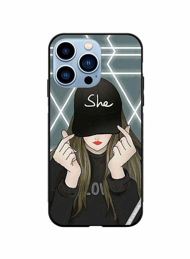 VR CREATIVE Protective Case Cover For Apple iPhone 13 Pro She On Cap Design Multicolour - Image 1