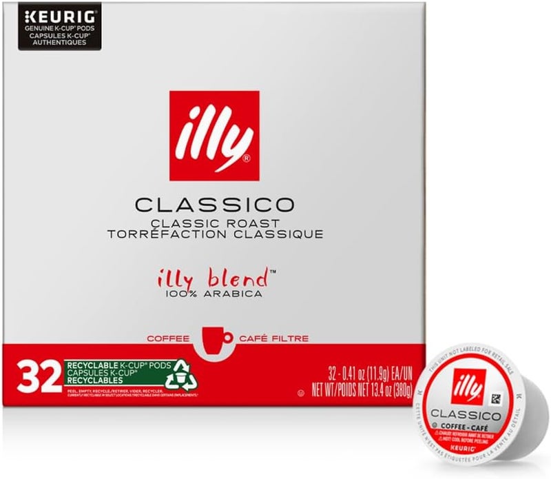 Illy Classico Roast Coffee Pods for Keurig - 32 Count - Mild and Flavorful with Caramel, Orange Blossom & Jasmine Notes - Image 1