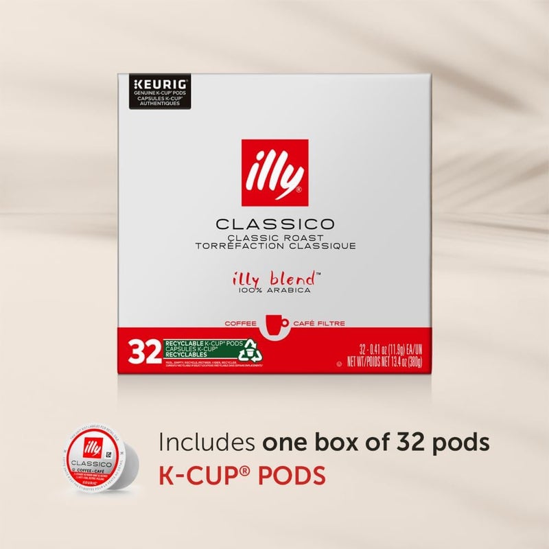 Illy Classico Roast Coffee Pods for Keurig - 32 Count - Mild and Flavorful with Caramel, Orange Blossom & Jasmine Notes - Image 2