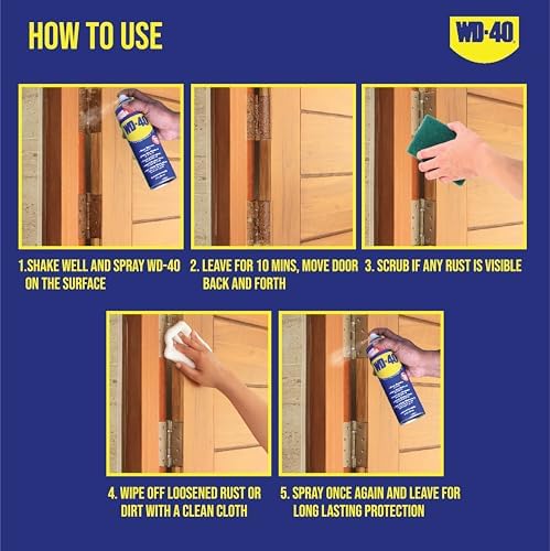 WD-40 Multipurpose Spray, Lubricant, Rust Remover, Cleans Bike Chains, Squeak Noise, Stain Remover, Cleaning Agent, 170g - Image 3