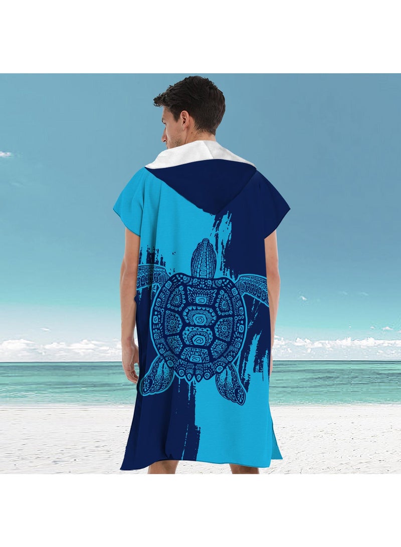 general 110*75CM بونشو ميكروفايبر مع غطاء للرأس، رداء شاطئي سريع الجفاف - Image 1