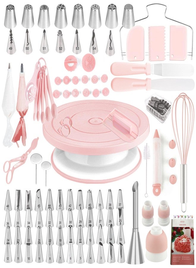 Boyun Cake Decorating Kit,137pcs Cake Decorating Supplies with Cake Turntable for Decorating,Pastry Piping Bag,Russian Piping Tips Baking Tools, Cake Baking Supplies for Beginners(Green-ne) - Image 1