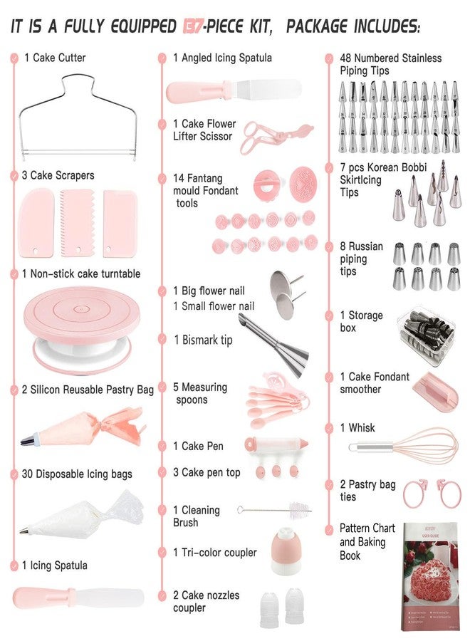 Boyun Cake Decorating Kit,137pcs Cake Decorating Supplies with Cake Turntable for Decorating,Pastry Piping Bag,Russian Piping Tips Baking Tools, Cake Baking Supplies for Beginners(Green-ne) - Image 3