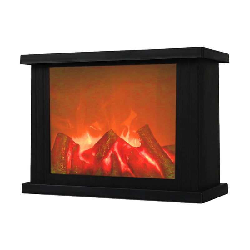 DECANIT Fireplace Lanterns Decorative Flameless Portable Led Lantern Battery Operated and USB Operated 6 Hours Timer Included IndoorOutdoorNo Heater Function Black Rectangle Size11x47x8 Inch