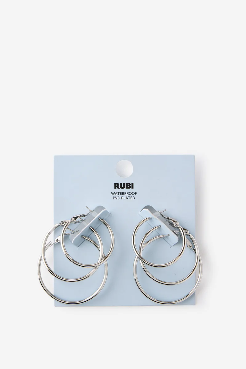 Rubi  Waterproof 3Pk Mid Earring for Women | Best Price UAE