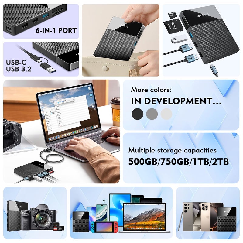 YOTUO 2TB Docking Station External Hard Drive Storage, USB-C Hub + HDD 7-in-1, USB 3.0, SD/TF Card, HDD for Windows, Mac, Android, TV, Phone, Laptop, Desktop, PC - Image 4