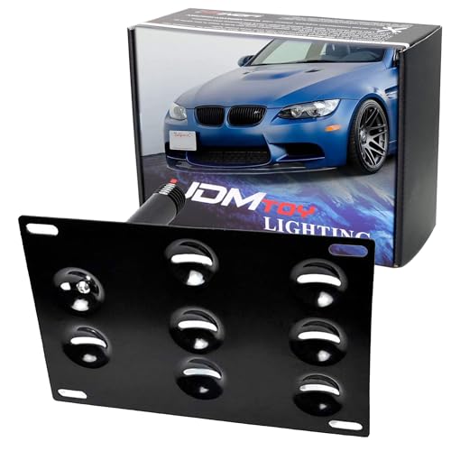 مجموعة محول حامل لوحة الترخيص مع خطاف السحب الأمامي بدون حفر من iJDMTOY متوافقة مع BMW E82 E88 128i 135i 1M E39 E90 E91 E92 E93 328i 335i M3 X5 X6 وغيرها