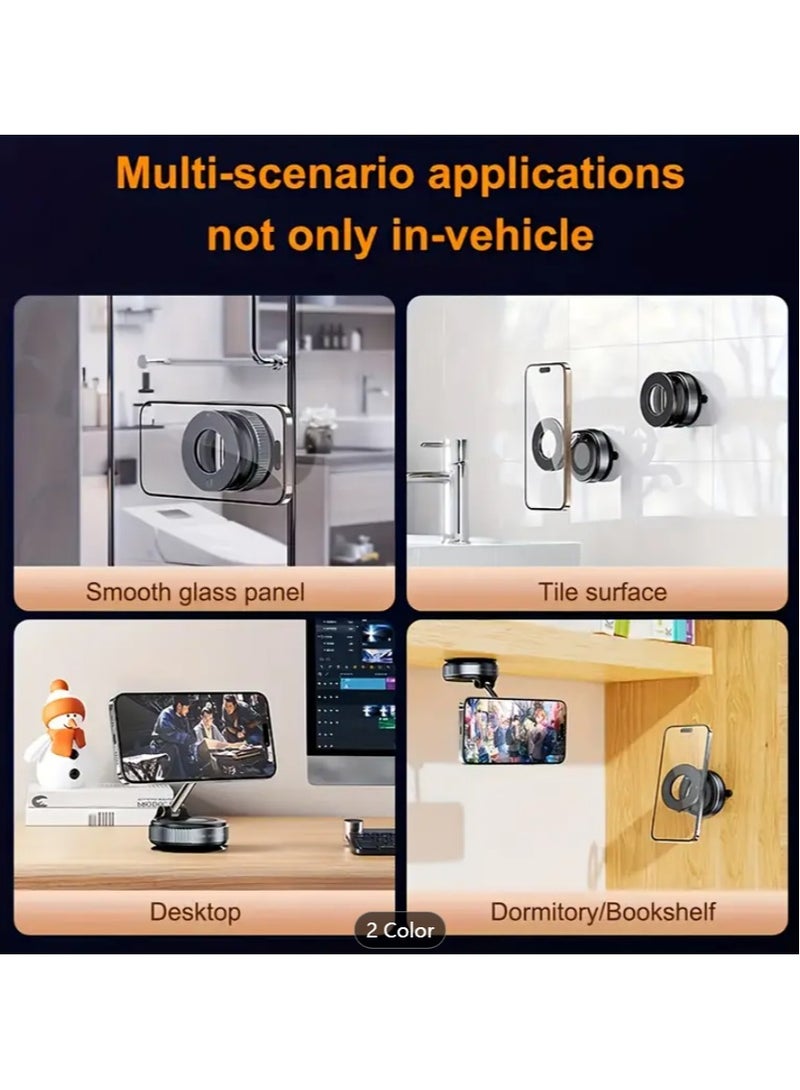 2025 new Adjustable  Foldable Magnetic Phone Holder,  360° Rotatable, Cell Phone Mount Stand, Suitable for Car/Mirror/Smooth Surface ,Durable Holder, Cell Phone Mount Stand - Image 4