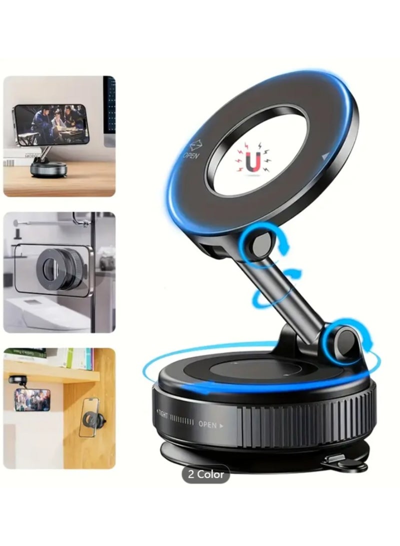 2025 new Adjustable  Foldable Magnetic Phone Holder,  360° Rotatable, Cell Phone Mount Stand, Suitable for Car/Mirror/Smooth Surface ,Durable Holder, Cell Phone Mount Stand - Image 1