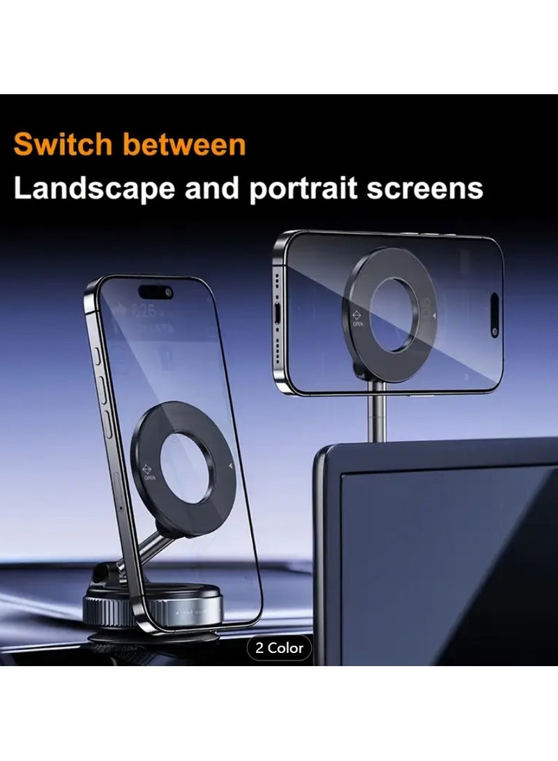 2025 new Adjustable  Foldable Magnetic Phone Holder,  360° Rotatable, Cell Phone Mount Stand, Suitable for Car/Mirror/Smooth Surface ,Durable Holder, Cell Phone Mount Stand - Image 3