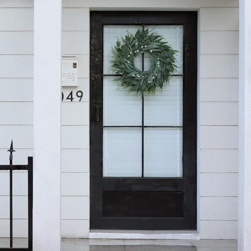 YXZZWL 26" Eucalyptus Wreath for Front Door - Large Artificial Greenery Outdoor Wreath for Porch, Window,Farmhouse,Home,Holiday,Hanging Decor- Spring, Summer, Fall, All Seasons (Green) - Image 3