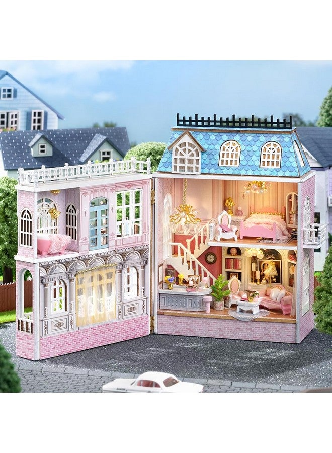 CUTEROOM DIY Miniature House Kit, CUTEROOM Wooden Dollhouse Kit Tiny House Making Kit with Furnitures, DIY Dollhouse Kit Gift for Women and Girls (Romantic Castle) - Image 4