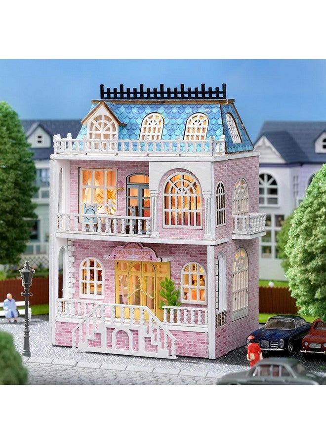 CUTEROOM DIY Miniature House Kit, CUTEROOM Wooden Dollhouse Kit Tiny House Making Kit with Furnitures, DIY Dollhouse Kit Gift for Women and Girls (Romantic Castle) - Image 3