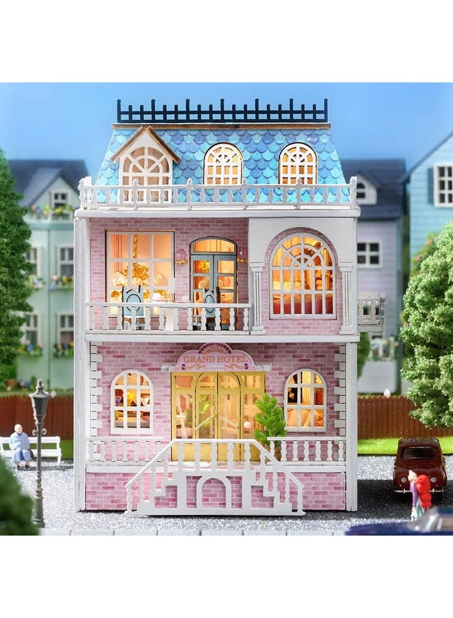 CUTEROOM DIY Miniature House Kit, CUTEROOM Wooden Dollhouse Kit Tiny House Making Kit with Furnitures, DIY Dollhouse Kit Gift for Women and Girls (Romantic Castle) - Image 2