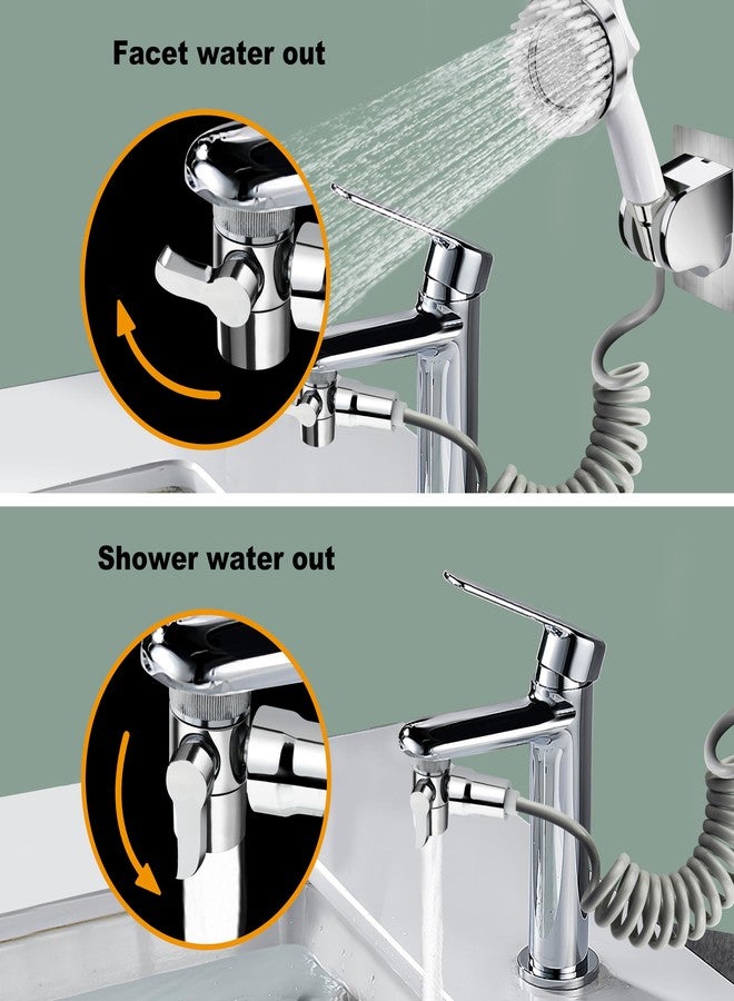 HO2ME Handheld Shower Sink-Faucet, Shower Head Attachment with 79'' Hose for Hair Washing/Pet Washing/Sink Cleaning, with Brass Faucet Aerator Switch, with 3 Brass Adaptors to Fits Most Faucets - Image 5