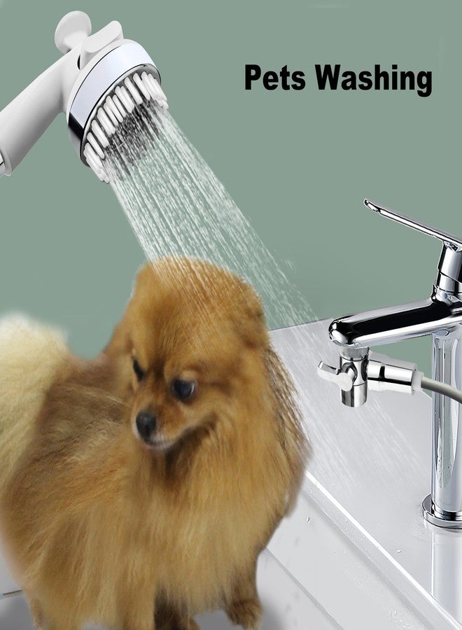 HO2ME Handheld Shower Sink-Faucet, Shower Head Attachment with 79'' Hose for Hair Washing/Pet Washing/Sink Cleaning, with Brass Faucet Aerator Switch, with 3 Brass Adaptors to Fits Most Faucets - Image 3