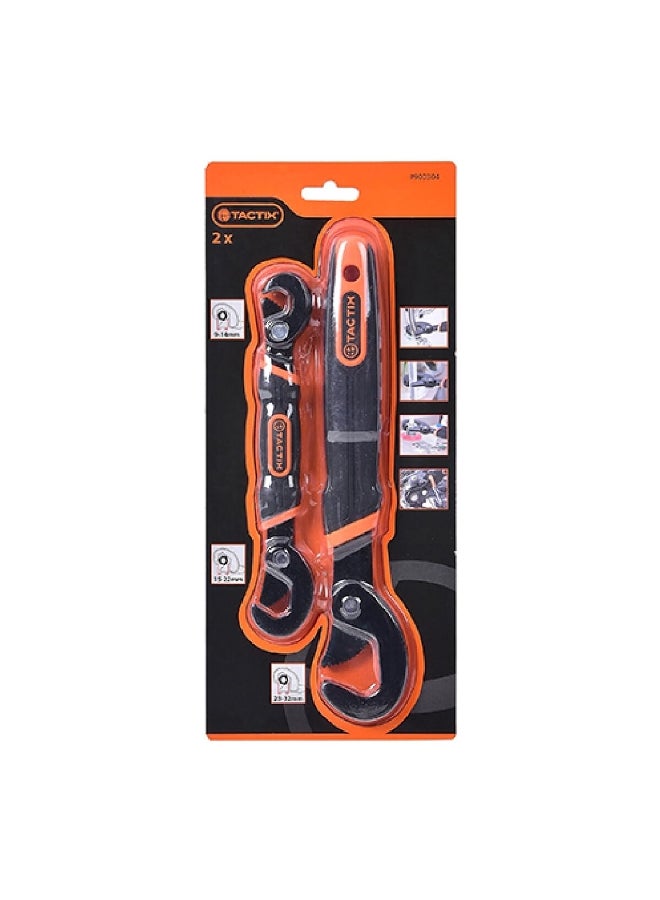 Tactix 2-Piece Universal Quick Snap Wrench Set Black and Orange 2.5 x 13 x 34 cm 900304 - Image 1