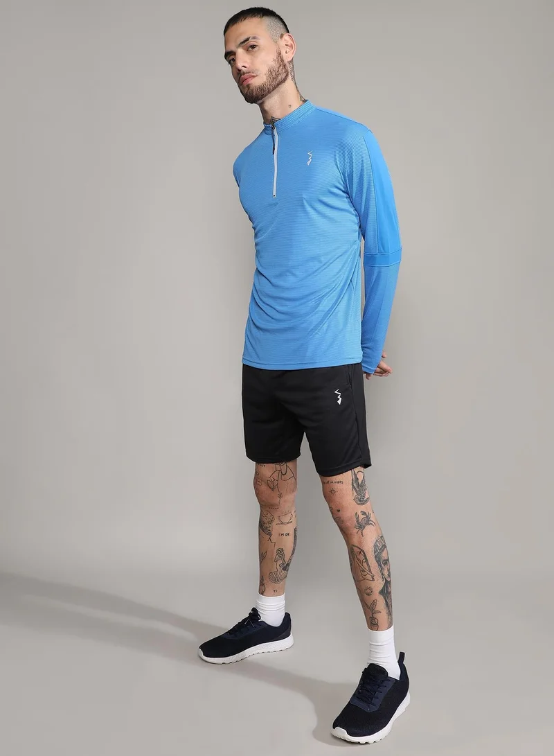 Campus Sutra  Men's Solid Light Blue Activewear T-Shirt for Men | Best Price UAE