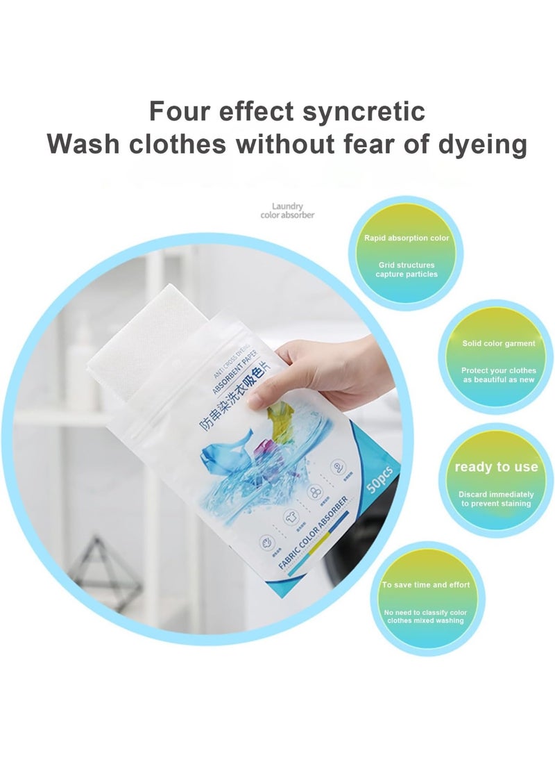 100 Pcs Color Absorber Laundry Sheets Clothes Washing Color Catcher Sheets Anti Cross Dyeing Guard Strips Prevent Color Bleeds Laundry Dye Trapper for Home Apartment and Travel Fragrance Free - Image 4
