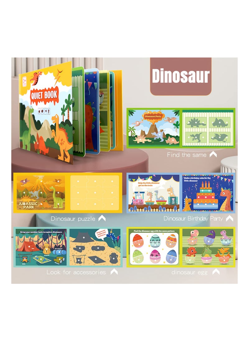 KASTWAVE 4 Pack DIY Quiet Book for Toddlers, Montessori Busy Book for Kids to Develop Learning Skills, Dinosaur Sea Travel Space Preschool Learning Activities Learning & Education Toys  - Image 5